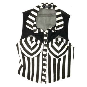 Love Culture , sheer Black And White Top